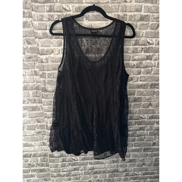 Babydoll‎ Lace Tiered Tunic Tank - Picture 2 of 5